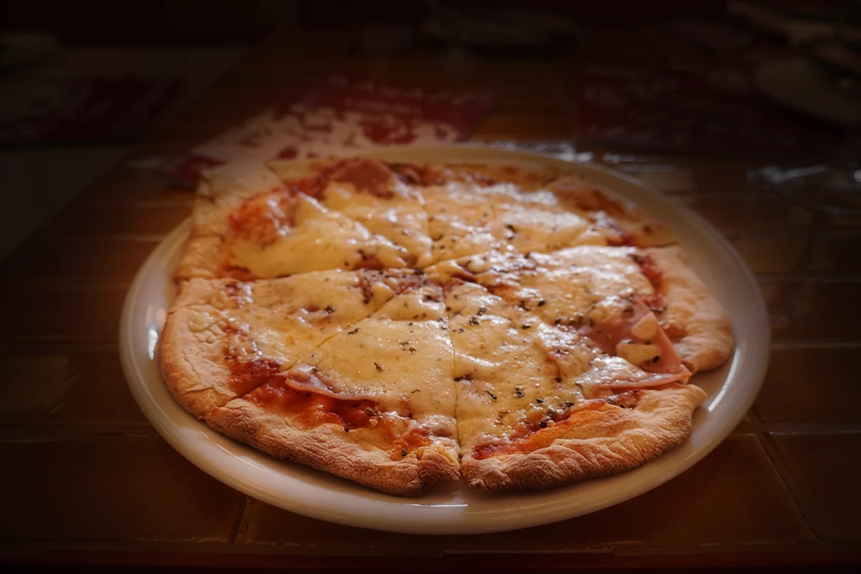 Pizza artesana recién salida del horno